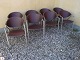 8 chairs in steel with brown skin in perfect condition 5000 m2 showroom