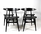 A set of four dining room chairs, model CH33T, of black painted oak by Hans J. 
Wegner and Carl Hansen & Son.
5000m2 showroom.