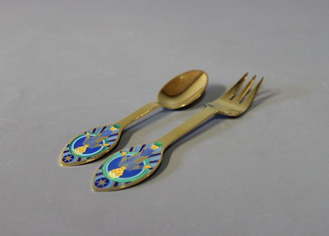 A. Michelsen christmas coffeespoon and cakefork, The Jesus Child - 1984 by The 
Magrethe the 2nd Queen of Denmark.
5000m2 showroom.