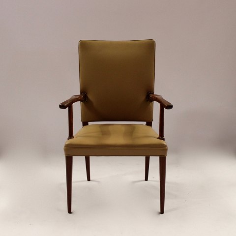 Armchair - Mahogany - Light leather - Jacob Kjær - 1950