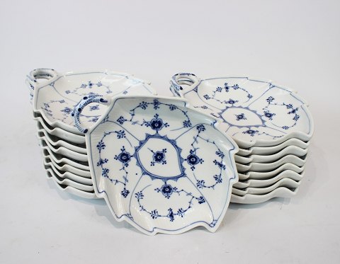 Royal Copenhagen blue fluted leaf shaped plate, no.: 1/144. 
5000m2 showroom.