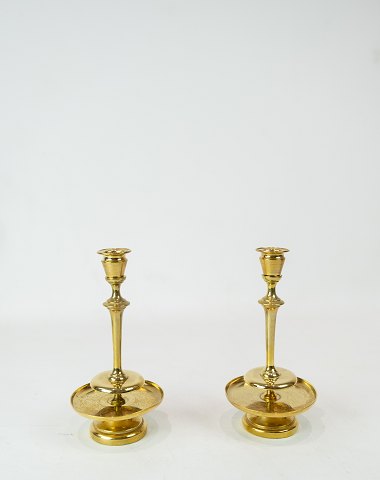 A set of smaller brass candlesticks in brass, in great used condition from  the 1 - Osted Antik & Design