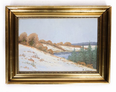 Maleri, Lærredet, guldramme, 1930, 46x61
Flot stand
