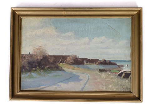 Maleri, lærredet, landskabs motiv, SB 1926, 46,5x65
Flot stand
