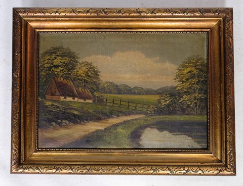 Painting, canvas, gold frame, landscape motif, 1930, 62x82
Great condition
