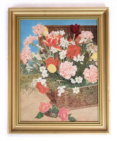 Painting, floral motif, colorful, 1950, 40.5x33
Great condition
