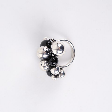 Georg Jensen Grape Ring – Sterling Silver – Model 54 Moonlight Grapes – Size 51
