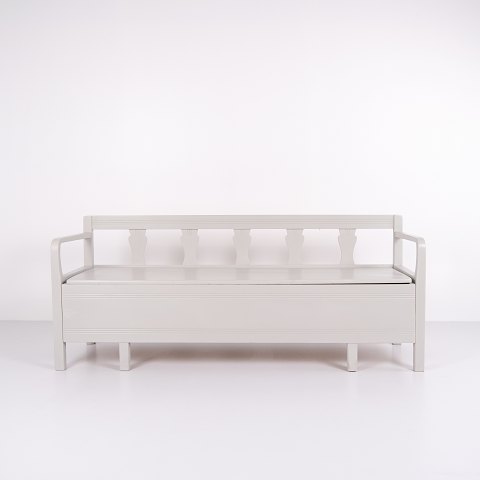 Antique Beating Bench - Gray Painted - Pine Wood - Year 1860s