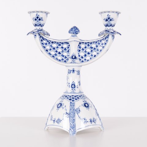 Two-Arm Candlestick – Blue Fluted Full Lace – Model 1169 – Royal Copenhagen