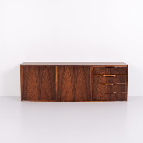 Wall-Mounted Sideboard – Rosewood – Erling Torvits – Klim Møbelfabrik – 1950s
