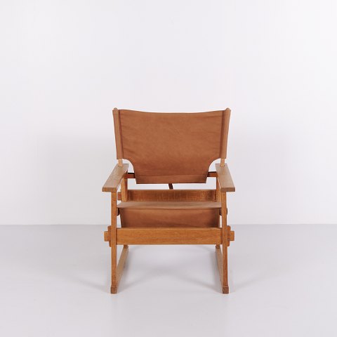 Kai Winding Armchair Model 60 in Oak and Saddle Leather for Poul Hundevad, Danish Design 1961