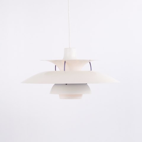 Poul Henningsen Pendant Model PH 5 in White Lacquered Metal, Louis Poulsen