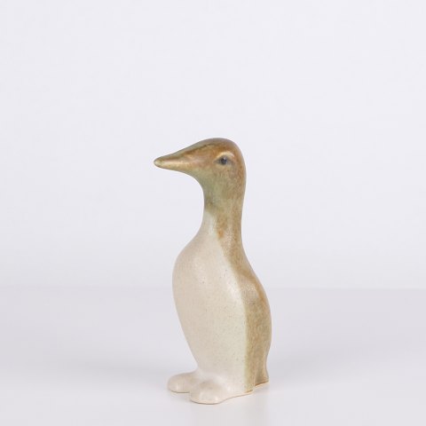 Ceramic Penguin Figure by Knud Basse in Glazed Stoneware, Danish Design, 1960s
