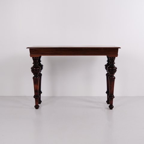 Wall Table / Console Table in Mahogany with Carved Round Legs from the 1880s
