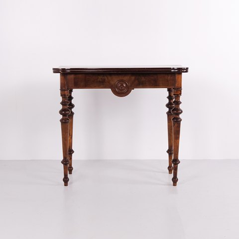 Games Table in Polished Mahogany with Brass Mounts from the 1860s