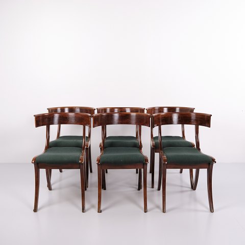 Set of 6 Klismos Chairs by Edvard Thomsen for Rud. Rasmussen, 1930s