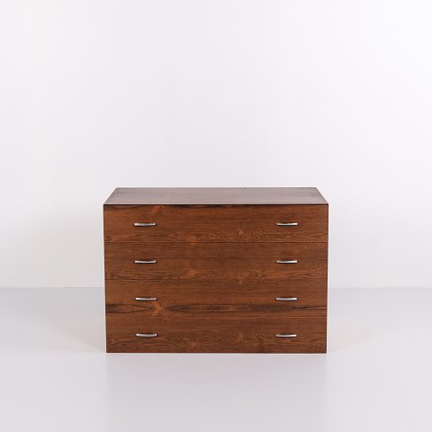 Wall-mounted rosewood chest of drawers with 4 drawers, Danish design from the 1960s