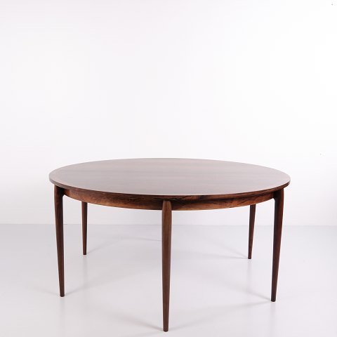Arne Vodder Round Rosewood Dining Table with Extension Leaves by C.J. Rosengaarden 1960s
