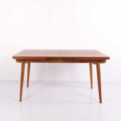 Hans J. Wegner Teak and Oak Dining Table with Extensions by Andreas Tuck Denmark