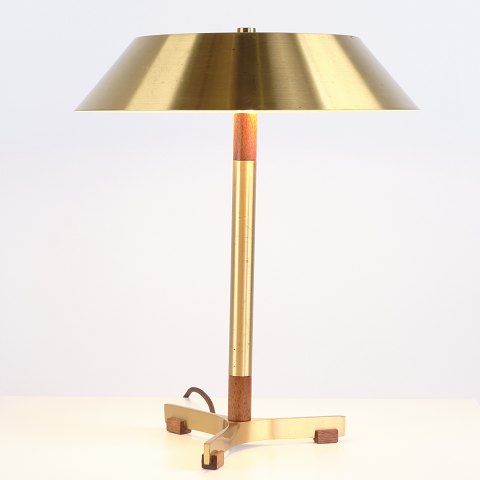 Jo Hammerborg President Table Lamp in Teak and Brass by Fog & Mørup 1960s