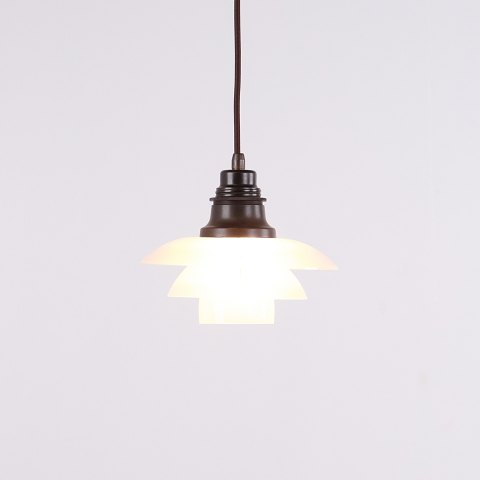 Poul Henningsen PH 2/2 Pendant with Matte Glass by Louis Poulsen 1930s
