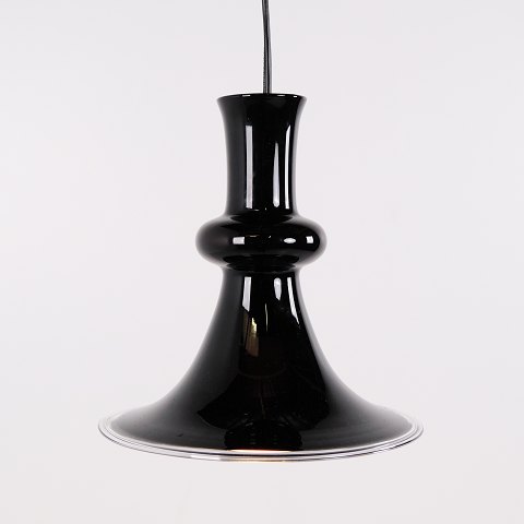 Michael Bang Etude Pendant in Black Glass for Holmegaard 1970s