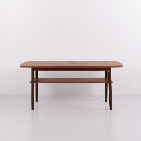 Teak coffee table with shelf Danish design from the 1960s