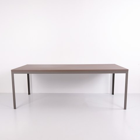 Danish Design Dining Table with Steel Legs and Grey Linoleum