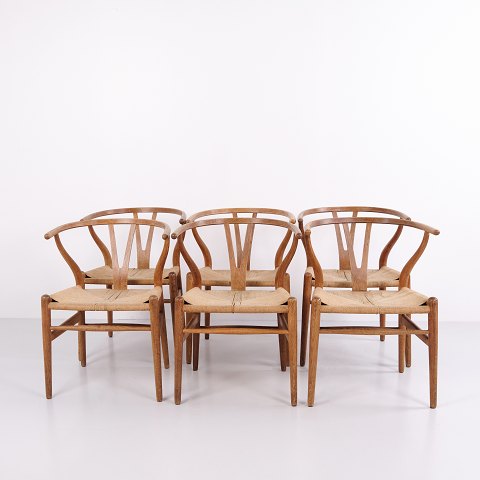 Hans J. Wegner CH24 Oak Dining Chairs with Woven Seats by Carl Hansen & Søn, 1960s