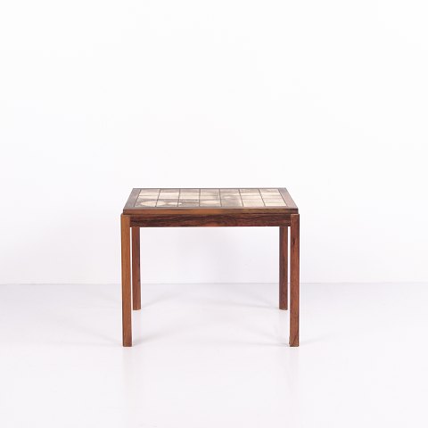 Rosewood Side Table with Tiles Danish Design Signed 6 January 1972