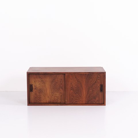 Wall-Mounted Rosewood Cabinet with Sliding Doors, 1960s