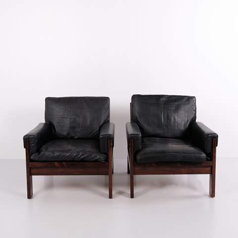 Poul Hundevad Attributed Lounge Chair in Rosewood and Leather from the 1960s