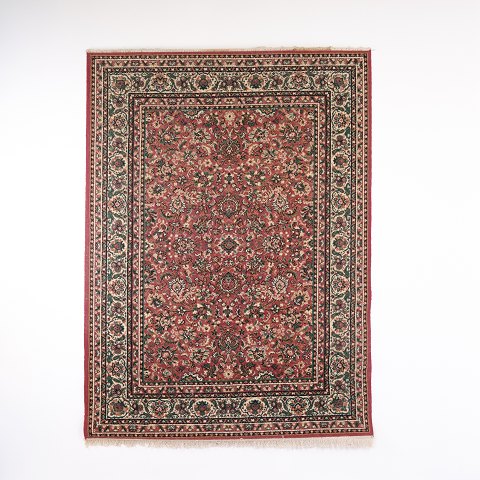 Persian Inspired Oriental Rug with Floral Pattern in Red and Cream Tones 225 x 165 cm