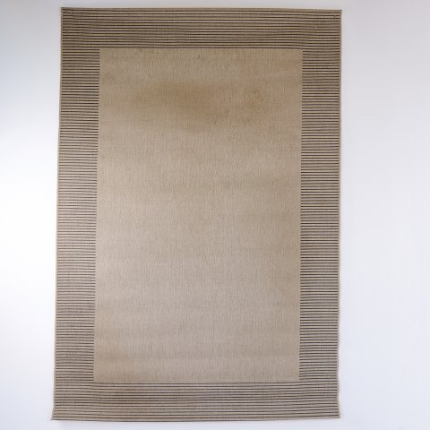 Modern Natural Coloured Rug with Striped Border 290 x 200 cm