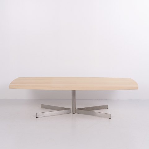 Aksel Kjersgaard Coffee Table with Light Wood Surface and Metal Frame Made in Denmark