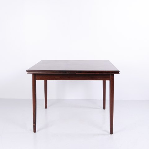 Square Rosewood Dining Table with Dutch Extension from the 1960s