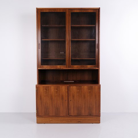 Carlo Jensen Two-Piece Rosewood Display Cabinet for Hundevad & Co. 1960s