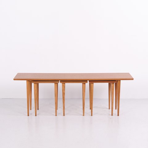 Kurt Østervig Set of Nesting Tables in Oak and Teak 1960s