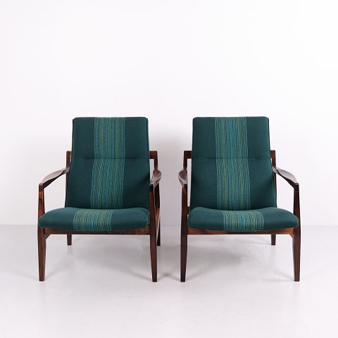 Jens Risom Model C130 Lounge Chair in Rosewood for Jens Risom Design Inc. circa 1960
