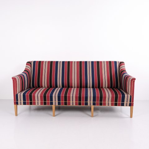 Kaare Klint Model 6092 Three Seater Sofa in Mahogany and Wool for Rud. Rasmussen