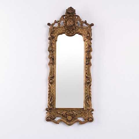 Antique Gilt Pier Mirror in Rococo Style 70 x 29 cm