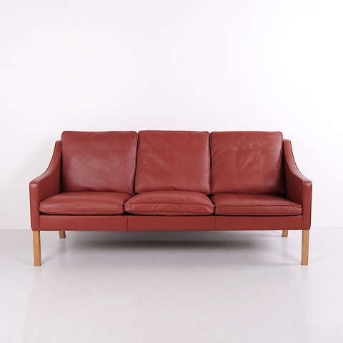 Børge Mogensen Model 2209 Vintage Leather Three Seater Sofa for Fredericia