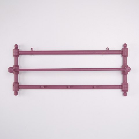 Antique Painted Wooden Wall Rack with Turned Details circa 1900