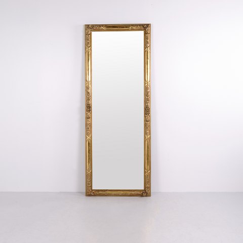Tall Gilt Mirror with Floral Decoration 1860s 203 x 80 cm
