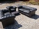 chesterfield sofa in black leather sold enkelvis or total 5000 m2 showroom
