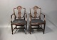 A pair of hepplewhite armchairs in polished mahogany and upholstered in Black 
fabric. The chairs are from England and the 1920s.
5000m2 showroom.