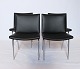Set of 4 "Airport-chairs", model AP37, in black classic leather by Hans J. 
Wegner and AP Stolen.
5000m2 showroom.
