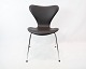 Syver Stol - Model 3107 - Brun Mokka Elegance Læder - Arne Jacobsen - Fritz 
Hansen