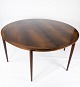 Dining table in rosewood designed by Arne Vodder from the 1960s. 
5000m2 showroom.
