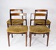 A Set 4 of Dining Room Chairs - Rosewood - Green Fabric - Danish Design - 1960